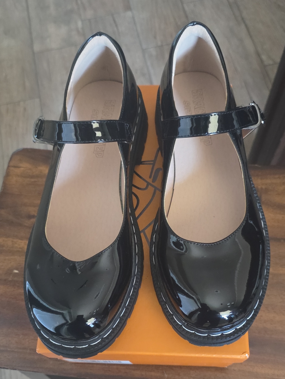Ladies Patent Mary Jane School Shoes - Black